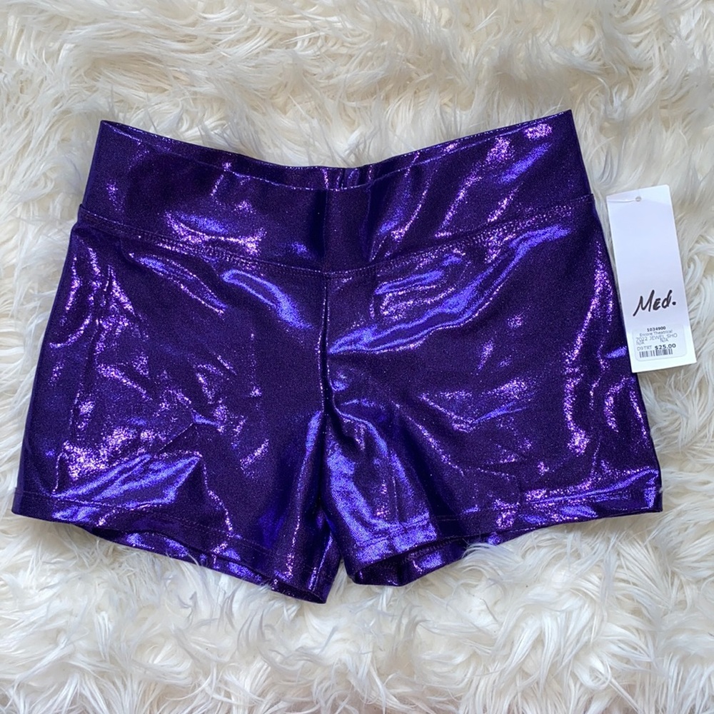 NWT Purple Spandex Dance shorts